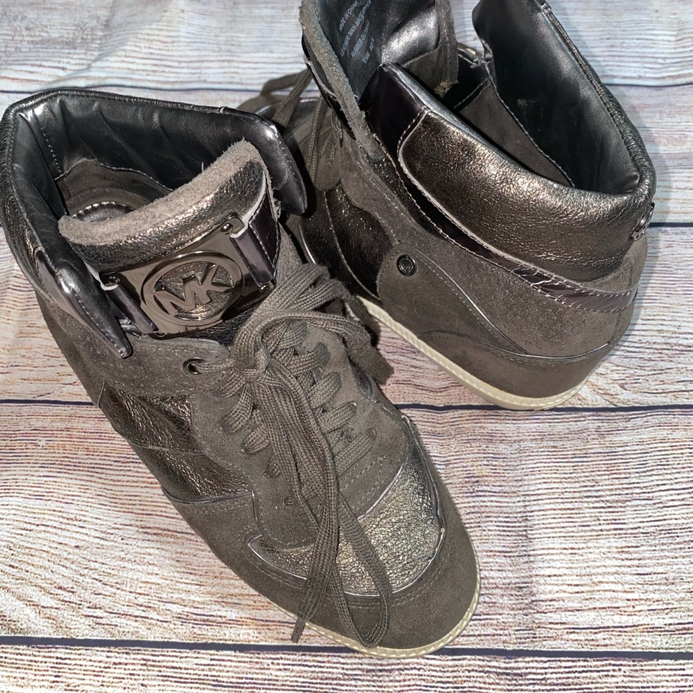 Michael Kors Suede and Metallic High Top Sneakers - Picture 8 of 8